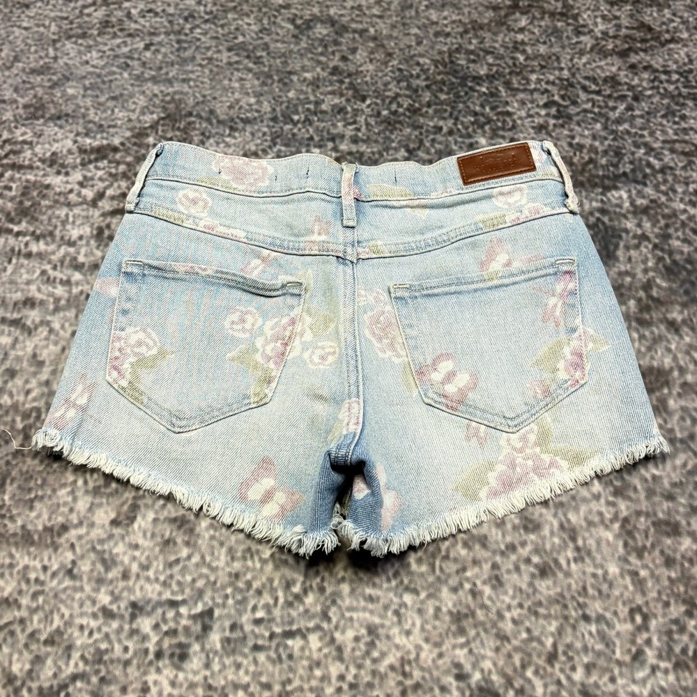 Hollister Shorts Denim High Rise‎ Short Short Womens 0 (27") Blue Floral Boho